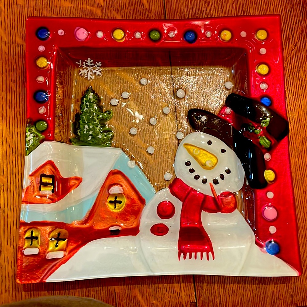 Snowman cookie platter